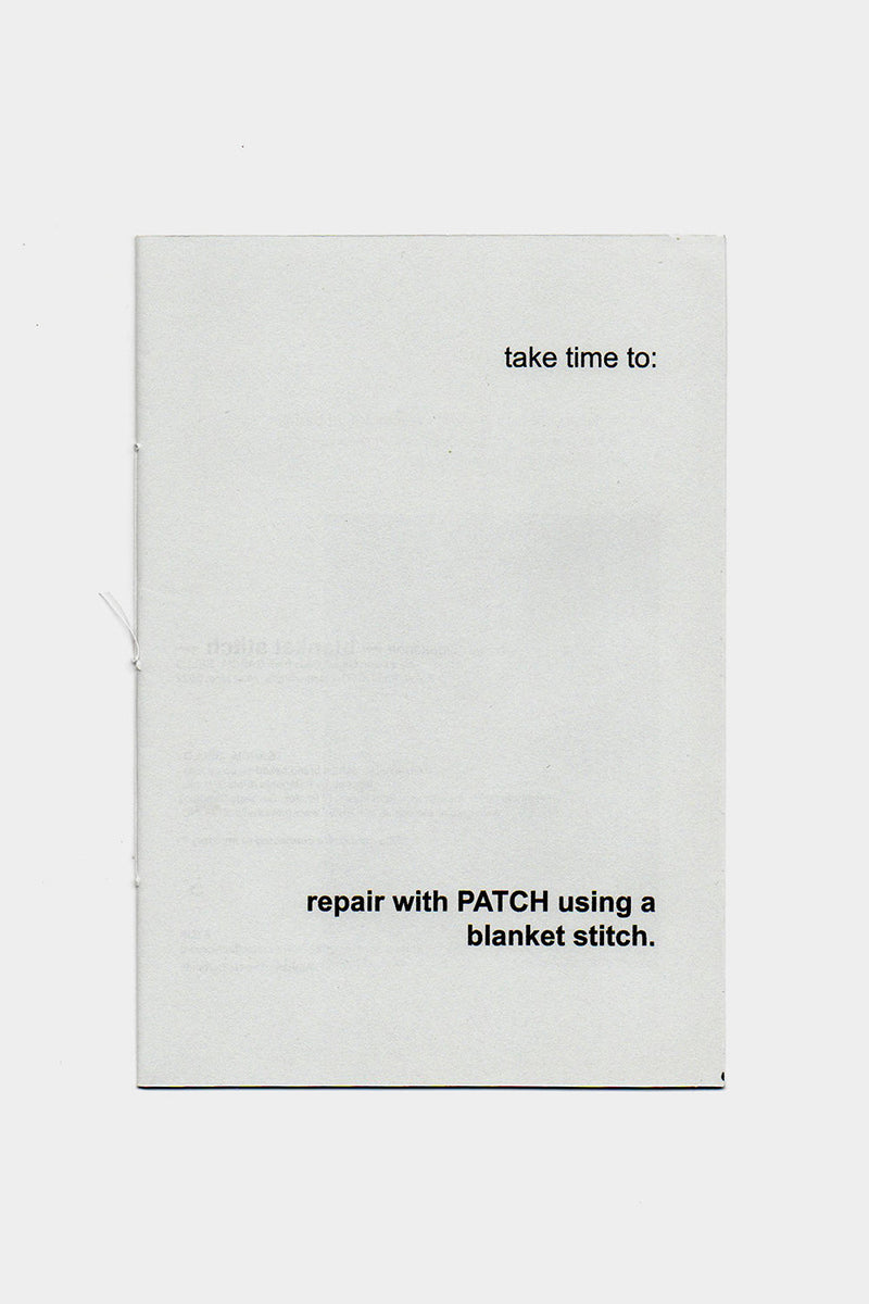 Garcia Bello Zine: Repair with patch using a blanket stitch