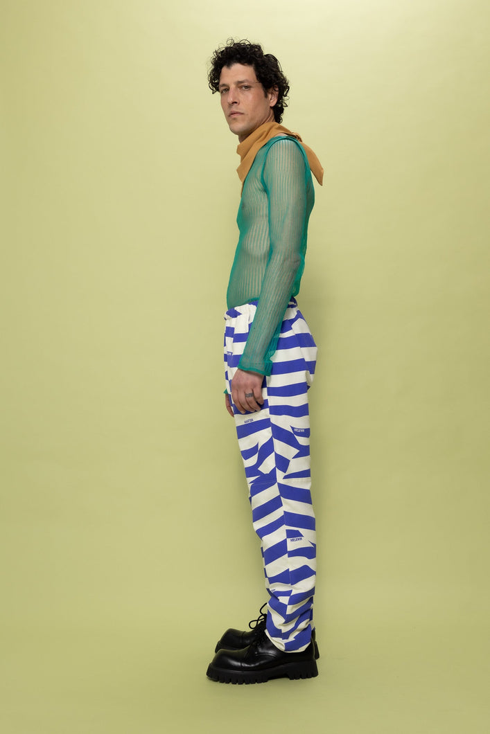 Load image into Gallery viewer, Nore Trousers Print Crunched Stripe Violet