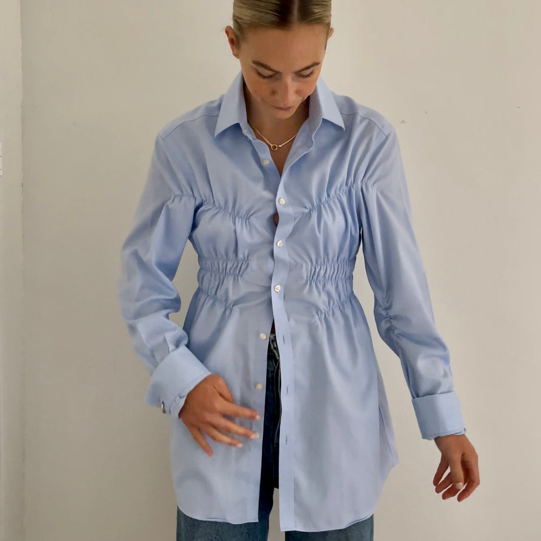 Load image into Gallery viewer, SKY BLUE ELASTIC SHIRT