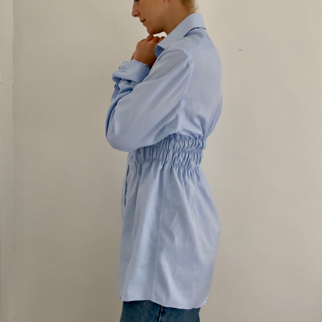 SKY BLUE ELASTIC SHIRT