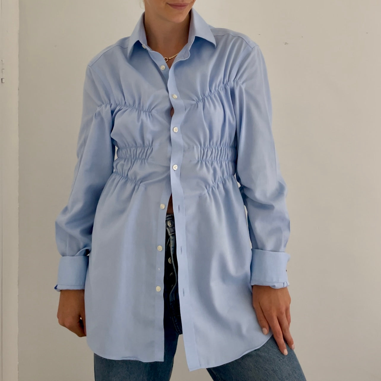 SKY BLUE ELASTIC SHIRT