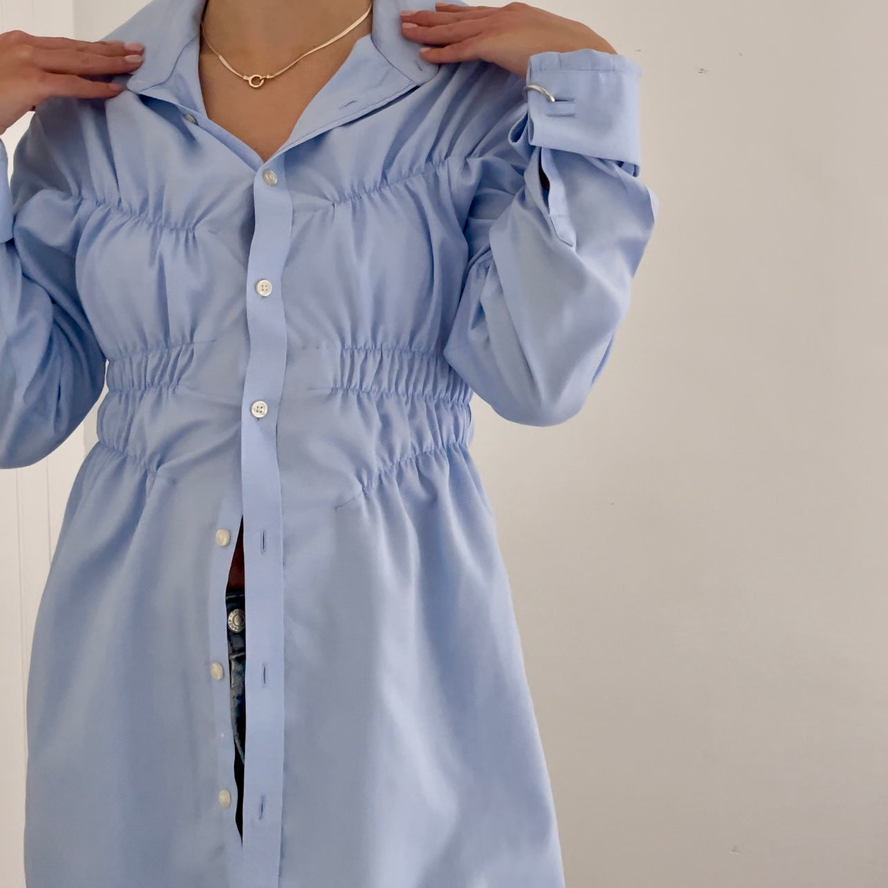 SKY BLUE ELASTIC SHIRT