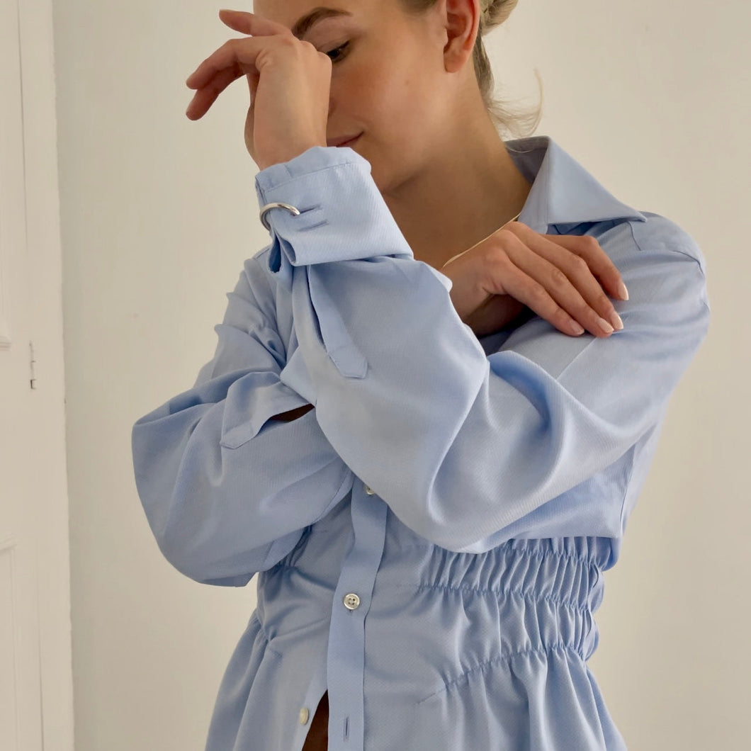 Load image into Gallery viewer, SKY BLUE ELASTIC SHIRT