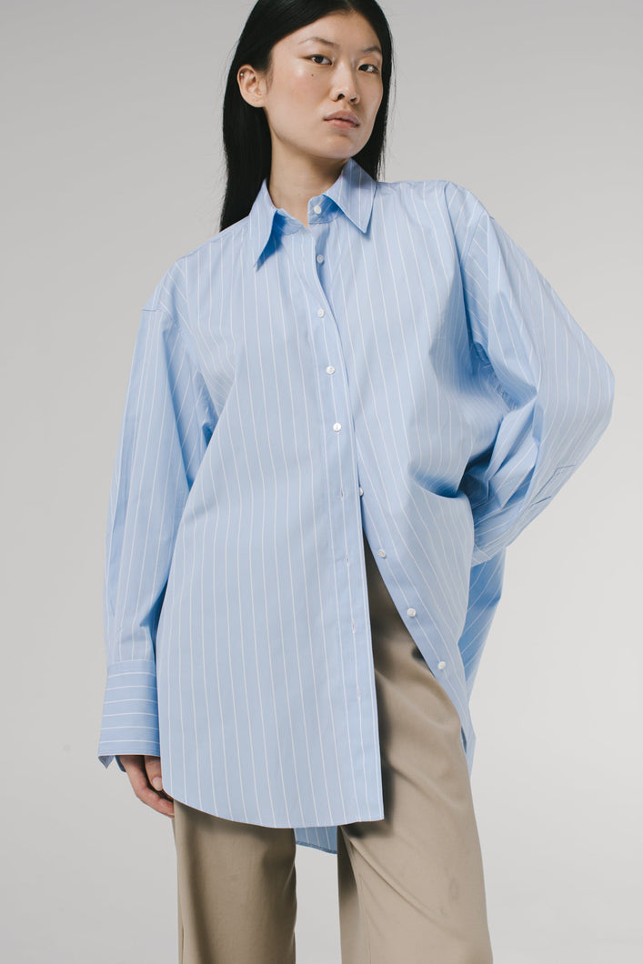 Load image into Gallery viewer, Shirt. Blue Stripe