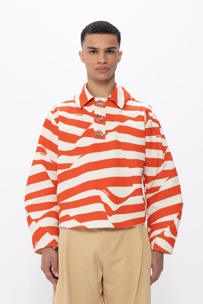 Load image into Gallery viewer, Nova Polo Print Vermillion Orange