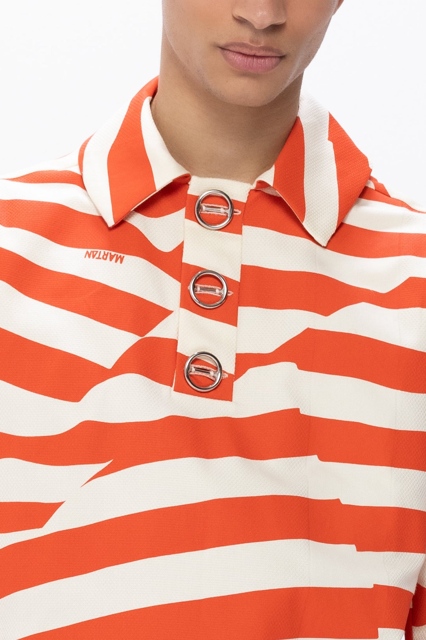 Nova Polo Print Vermillion Orange