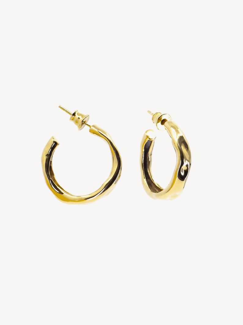 Load image into Gallery viewer, Pat Guzik Gold Kundel Hoop Earring