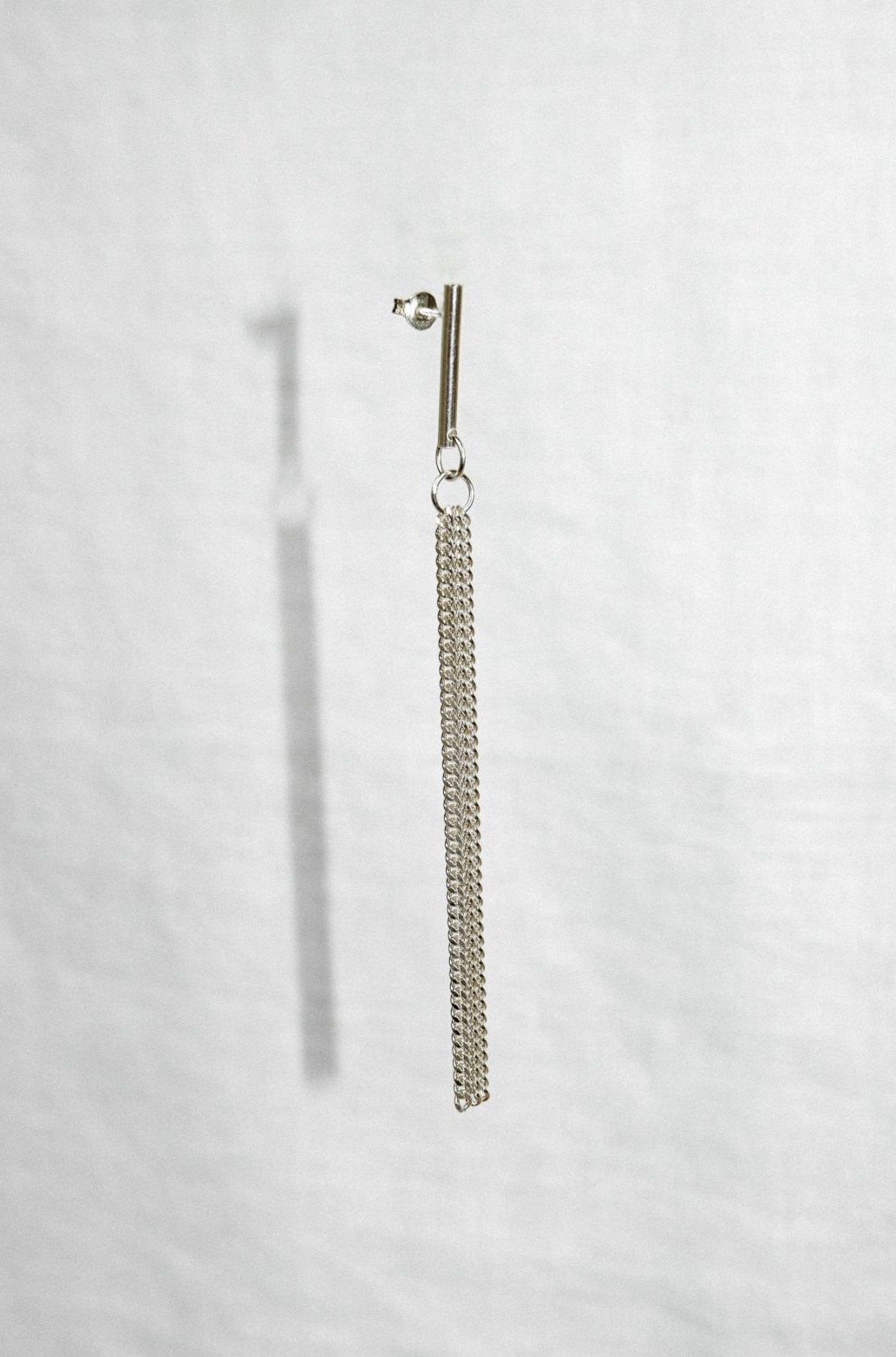 NONA Recycled Silver Triple Chain Earring