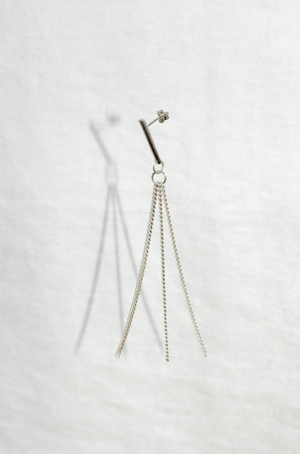 NONA Recycled Silver Triple Chain Earring