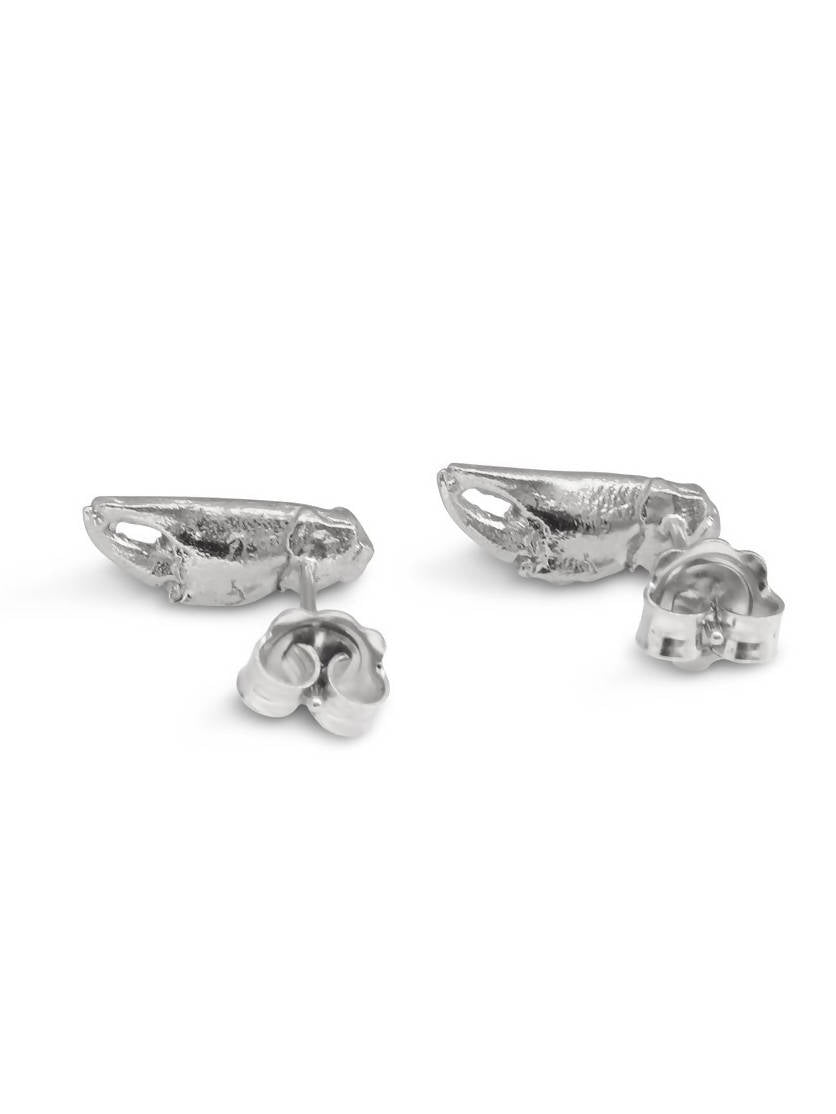 Eily O Connell Silver Crab Claw Stubs Earring